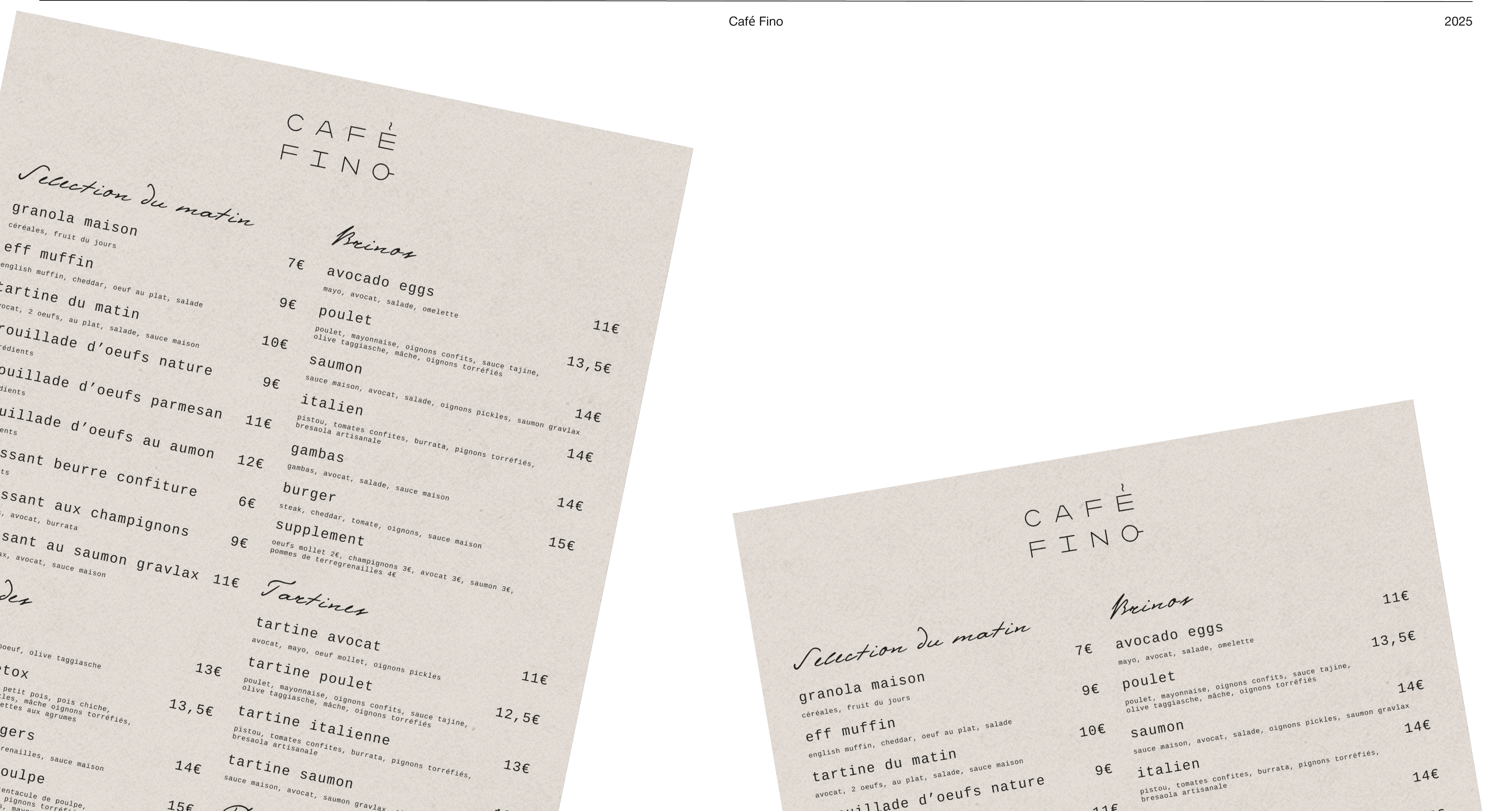 Café Fino Menu